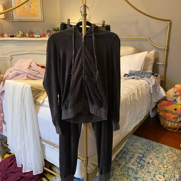 Juicy Couture Black Label Grey Velour Tracksuit - Picture 10 of 10